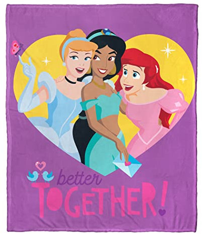 Northwest Disney Princess Silk Touch Überwurfdecke, 127 x 152,4 cm, Better Together