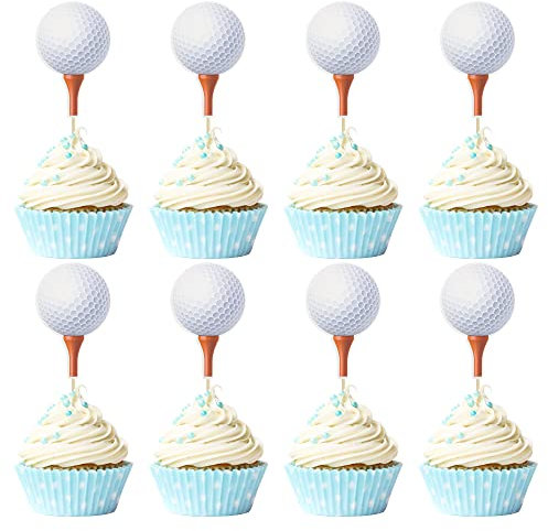 Gyufise 36Pcs Golf Cupcake Toppers Sports Golf Ball Cupcake Picks Golf Birthday Cake Decorations Baby Shower Golf Sports Players Theme Birthday Party Cake Decorations