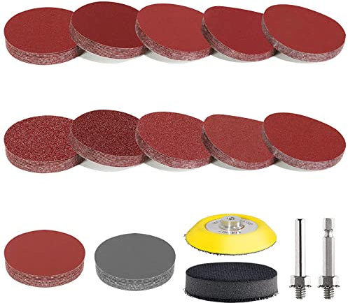 Dischi Abrasivi 75mm Grana 80/100/120/180/240/320/400/600/800/1000/2000/3000 Carta Vetro Abrasiva 120Pz per Smerigliatrice Pneumatica Elettrico