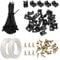 100Pcs Black Cable Tie Mount Bases and Mini 10cm/3.9 Nylon Cable Ties with 2Pcs Double Sided Tape and 100Pcs Screws Set, Cable Management Organizer Kit for Home Wire Management