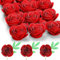 Mverse 18 Stück kleine Papierblumen, Rosen zum Basteln, Abschlusskappe, Schattenbox-Dekoration (rot)