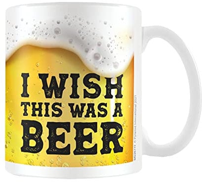 Pyramid International I Wish This Was Beer Mug (One Size) (Gold/White/Black)