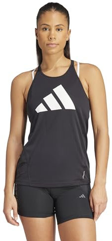 adidas Damen Run It Stripes Tank Top, Black, S