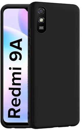 Cracksin Hülle Kompatibel mit Xiaomi Redmi 9A Hochwertiges Liquid Silikone Case weiche TPU Stoßfest Handyhülle Kratzfestes Rundumschutz Flexible Cover