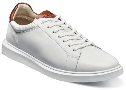 Florsheim Social Lace to Toe Sneaker Men's Oxford, 9.5 D(M) US, White-Cognac