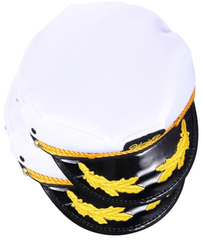 Toddmomy 2 Stück Kapitänsmütze Aus Atmungsaktivem Material Leichte Cosplay Matrosenhüte Mit Filigranem Muster Dekorativ Für Segelpartys Und Kostüm Events