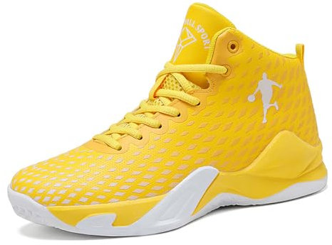 Unisex Basketball Schuhe Sportschuhe Mode(44 EU, Yellow)