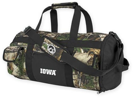 University of Iowa Hawkeyes Jagd-Tarnmuster, ultimativer Sporttasche, Rucksack für Damen und Herren, Schwarz und gold, Classic