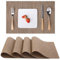 Myir JUN Tischsets Abwaschbar 4er Set, Gewebte Platzdeckchen rutschfest Abgrifffeste Hitzebeständig, Vinyl Platzsets Abwaschbar für küche Speisetisch Hotel, Platz-Matten30x43.5cm (Braun)