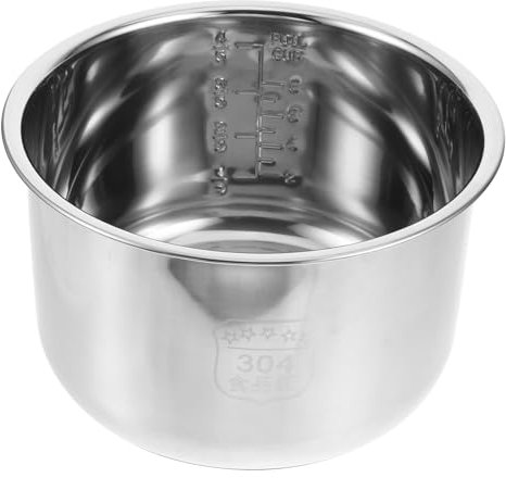 MAGICLULU Olla De Acero Inoxidable Olla Arrocera Inoxidable Cocina Reemplazar El Forro Recipiente Interior De La Cocina Olla a Presion Cocinando Doble Fondo Cacerola De Salsa