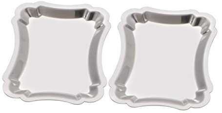 Ciieeo 2pièces Assiette Dessert Acier Inoxydable Petits Plateaux Snack Élégants Pour Présentation Gâteaux Fête Mariage Et Restaurant