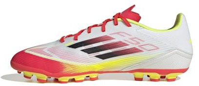 adidas F50 League Football Boots Artificial Ground, Scarpe da Calcio Unisex-Adulto, Cloud White/Core Black/Solar Yellow, 42 2/3 EU