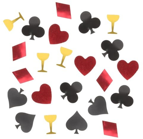 Cabilock Konfetti Dekorativ aus Kunststoff Poker Wiederverwendbar Themen Party Dekorationskonfetti Zufälliger Stil und für Glücksspiel Themenparty und Einladungen