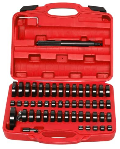 51tlg Radlager Druckstück Treibsatz Eintreiber, für Lager Buchsen Simmerring Lagerpresse Werkzeug, KFZ Lager Einpressen Auspressen Radlager Presse Werkzeug Satz, für Die Montage Von