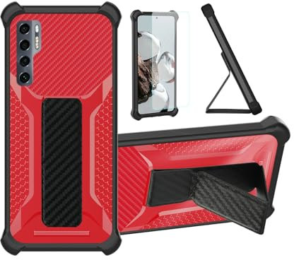 bojioderf Coque pour TCL 20 Pro 5g Coque Étui Case Cover Hybride [avec Protection d'écran en Verre trempé] [Support magnétique Pliable] [givré résistant aux Empreintes digitales] Rose