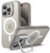 JETech Kickstand Case for iPhone 15 Pro 6.1-Inch Compatible with MagSafe, Built-in Adjustable Camera Stand, Translucent Matte Magnetic Back Slim Shockproof Phone Cover (Natural Titanium)