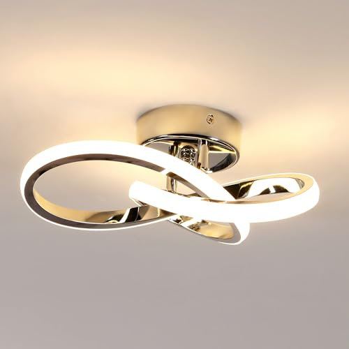 Toolight LED Deckenlampe, 22W 2475LM Moderne Deckenleuchte aus Aluminium, 25cm Kleine LED Leuchte Lampe für Flur Balkon Schlafzimmer Arbeitszimmer Wohnzimmer, 3000K Warmweiß, Silber