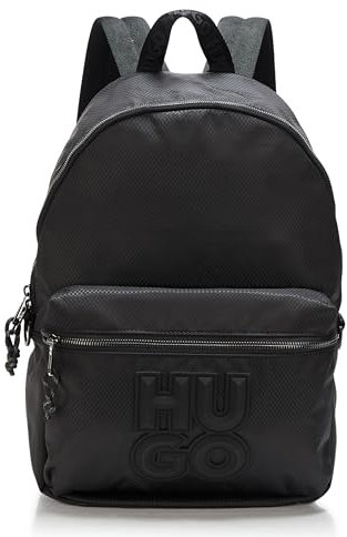 HUGO Herren Malick Big Logo Nylon Backpack Rucksack, Outer Space Black, Einheitsgröße
