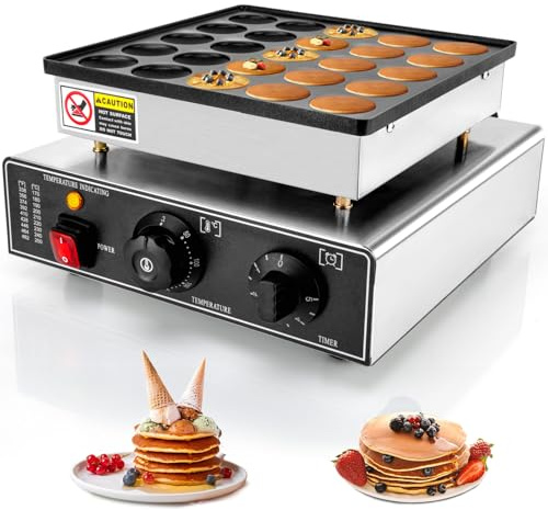 GDDGHS 110V Electric Mini Pancake Maker, Mini Dutch Crepe Maker, Non-Stick, Small Pancake Maker for Home, Kitchen, Restaurant and Business (950W)