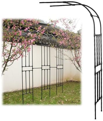 Rosenbogen Halbbogen Wetterfester Gartenbogen Lauben für Kletterpflanzen Breite 60-300cm Höhe 240cm Metalllaube Spalier Torbogen Einfache Montage