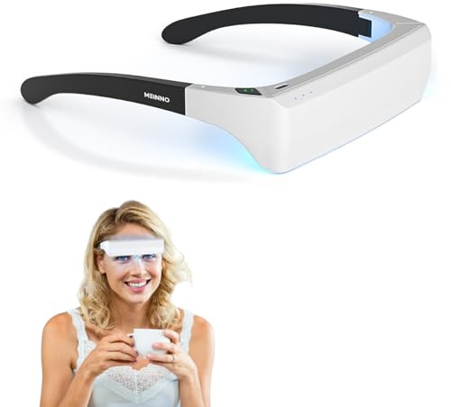 MEINNO Light Therapy Glasses, Blue-White UV-Free Light Therapy Lamp, Portable Daylight Lamp, Wearable Sunlight Lamp, Boost Energy, Relief for Sleep Problems, Jet Lag, Equivalent to 10000 Lux