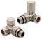 Brushed Nickel Corner Modern Standard Rounded Radiator Towel Rail Valves Central Heating (Pair) 1/2 BSP