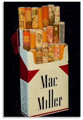 DHWDPO Mac-Poster, Miller, Rapper, Vintage-Poster, Leinwand, Wandkunst, Dekor, Gemälde für Zuhause, Wohnzimmer, Schlafzimmer, 30 x 45 cm, ungerahmter Stil