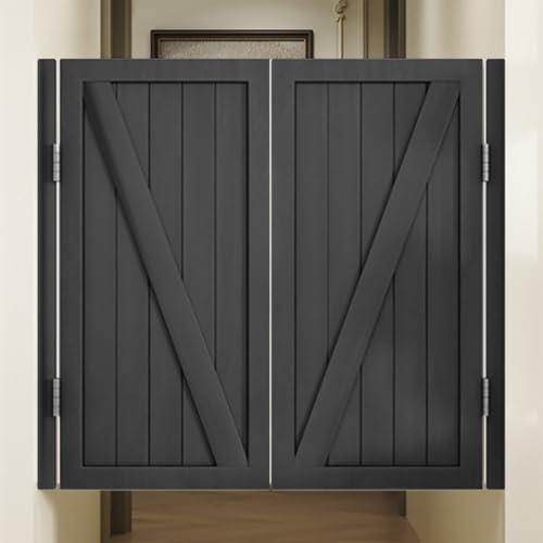 Portes battantes modernes pour porte d'entrée - 89,9 cm de haut - Double battante - Pour café, douche, cuisine, magasin, pub - Couleur noire