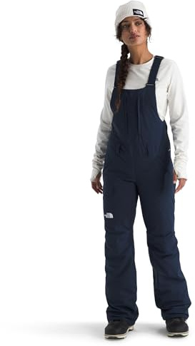 The North Face Women's Freedom Insulated Bib (Standard & Plus Size) - Waterproof Ski & Snowboard Overalls, Mesh Venting, Summit Navy, Medium Long