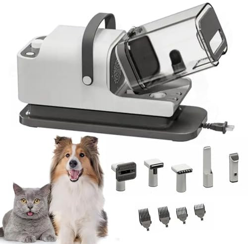 FBJAMZ Kit de aspiradora para el Aseo de Mascotas, aspiradora y Secadora de Pelo para Mascotas, cortadoras para Mascotas, para Perros, Gatos, Cepillo de aspiradora para Perros