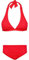 Aquarti Mädchen Bikini Set Bustier Bikinislip Zweiteiliger Badeanzug, Farbe: Zum Binden - Jacquard Punkte Rot, Größe: 164
