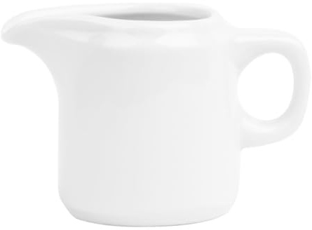 Olympia Whiteware Porcelain Handled Jug 130ml HY544, Pack of 12 | Dishwasher-safe design with an ergonomic loop handle; serves hot or cold drinks cleanly in busy catering environments.