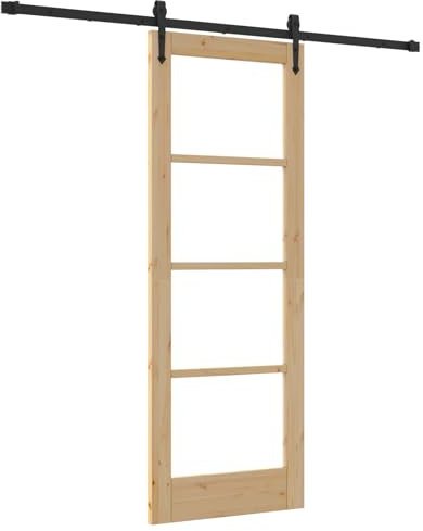 Porte coulissante vidaXL avec kit de matériel 73.5x198.5 cm Bois massif en pin