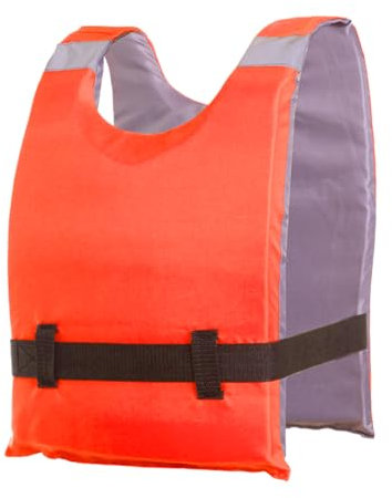 Giubbotto Salvagente Adulto Al Galleggiamento Giubbotto Salvataggio Adulti 75N Con Strisce Riflettenti, Regolabile Per Pesca/Canottaggio - 30x45cm