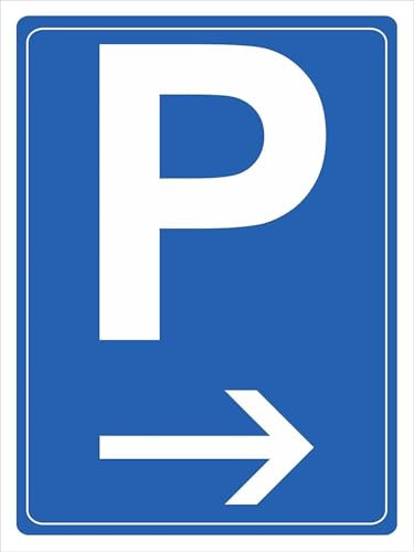 M-ITALY CARTELLO SEGNALETICO - PARCHEGGIO CON FRECCIA - Adesivo Extra Resistente, Pannello in Forex, Pannello In Alluminio (Adesivo, 10x15 cm)