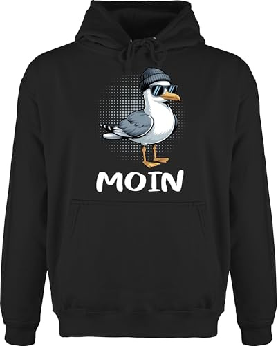 Shirtracer - Hoodie Herren Pullover Männer - Moin Geschenk Coole Möwe I Moinsen Geschenkidee maritim I Ostsee I Nordsee I Moinzen
