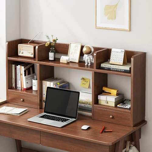 Wooden Desktop Bookcase, Desk Shelves for Dorm and Home, Storage Cabinet for Living Room, Computer Desk Hutch, Furniture Storage Solution