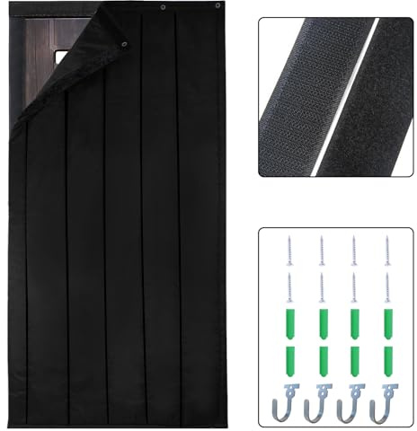 BXI Thick Door Soundproofing Blanket, 95 x 220 x 2 cm Heavy Window Sound Barrier Sheet, Home Acoustic Dampening Curtain Divider, Wall Noise Blocker for Bedroom Music Recording Studio
