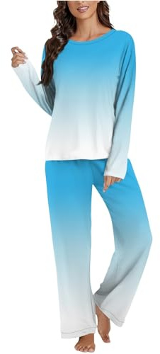 SCBFDI Ensemble Femme Chic et Elegant Pyjama Femme Hiver, Deux Pieces Le | Printemps Classique Haut Top et Pantalon Loungewear Manches Longues Blocs de Couleurs