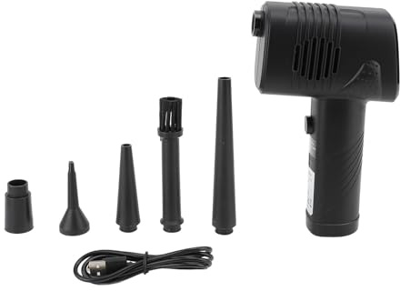 LIYJTK Portable Cordless Jet Fan Blower Powerful Small Compressed Air Duster 3 Speed Maximum 38000RPM Cleaning Computer Keyboard Car Home Black