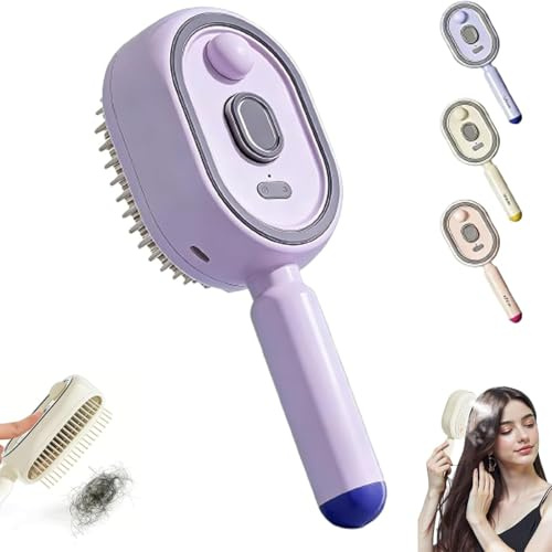 Cepillos de vapor eléctricos para cabello, (#A) | plancha de pelo de vapor recargable, cepillo de vapor para desenredar cabello corto, reduce el encrespamiento