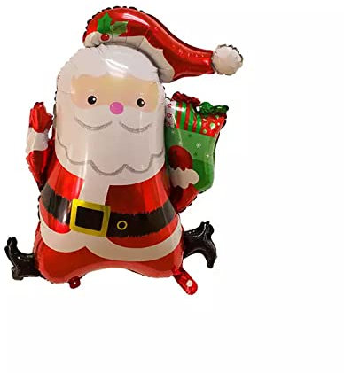 Folienballon Weihnachten -Weihnachtsmann mit Geschenken, ca. 63 x 78,5 cm - Groß XL Santa Weihnachstabaum Helium Folienluftballon Luftballon Weihnachtsfeier Party Deko Kopper-24 Dekoration