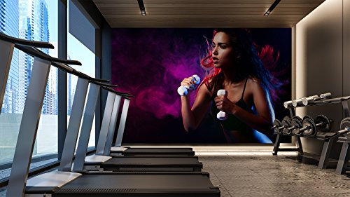 Fotomural Vinilo Pared Deportivo Barato Chica Cross Fit | Fotomurales pared | Fotomural Decorativo | Mural | Vinilo Decorativo | Varias Medidas 100 x 70 cm | Decoración Gimnasios | Deportes varios
