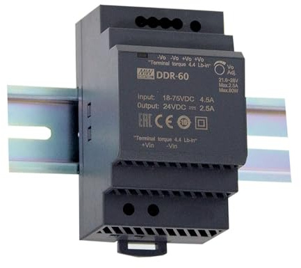 MeanWell DDR-60G-12 Hutschienen-DC/DC-Wandler (DIN-Rail) 12 V/DC 5A 60W Anzahl Ausgänge:1 x Inhalt