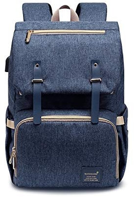 SONARIN Premium Wasserdicht Baby Wickelrucksack,Ergonomisch,Atmungsaktives Mesh, Große Kapazität,Wickeltasche,Reise-Rucksack-Organizer,Entworfen für Postpartum Mütter,Ideal Geschenk(Blau)