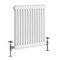 NRG 600x605 Traditional Colosseum Cast Iron Bathroom Radiator Gloss White 2 Panel