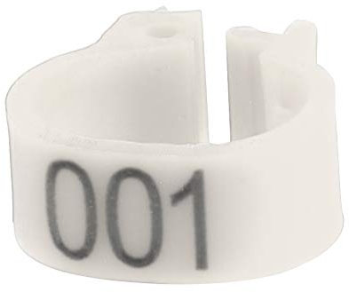 Sheens 100 Teile/Beutel Vogel Bein Bänder Ringe, Kunststoff Geflügel Bein Bänder Langlebig Clip-on Ring für Vogel Küken Enten Huhn(Weiß)