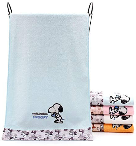 LYLEQ Badetücher Dicker großer Anzug für Männer und Frauen, Cartoon-Wasseraufnahme, Snoopy Blue, 1*Bath Towel +2* Towel