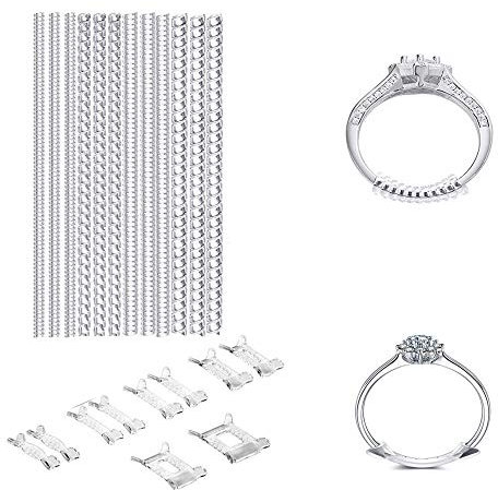 24 Stück Ringgrößenversteller, Unsichtbarer Ringgrößenversteller, Spirale Und Plug in Transparenter Ringgrößenversteller Für Lose Ringe