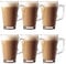 New Latte Glass 240ml Coffee Cappucino Tea Cafe Latte Mugs Glasses Cups Home (6 Pack Latte Glass)